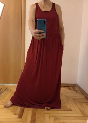 Трикотажне плаття сарафан із кишенями, розмір 18-20