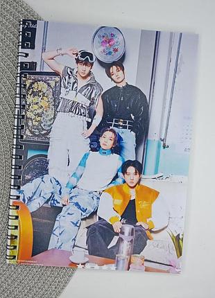 Тетрадь на пружине stray kids 48 листов клетка стрей кидс стрей кідз 10369