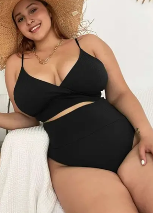 Раздельный купальник батал плавки с высокой посадкой 72/57со