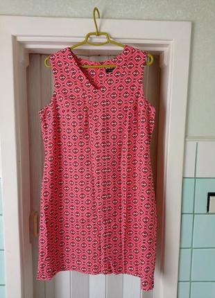 Плаття рожеве в ромб льон віскоза h