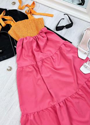 Помаранчево-рожева сукня shein