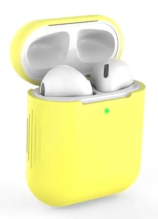 Силіконовий чохол для навушників airpods 2 (жовтий)