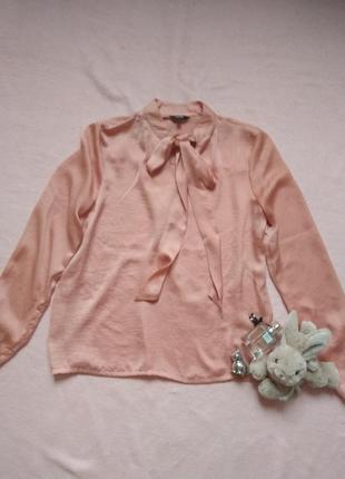 Блузка р 36 с 44 s рожева шовкова з рукавом