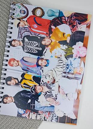 Тетрадь на пружине stray kids 48 листов клетка стрей кидс стрей кідз 10368