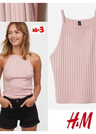 ❤️1+1=3❤️ h&amp;m женский топ в рубчик