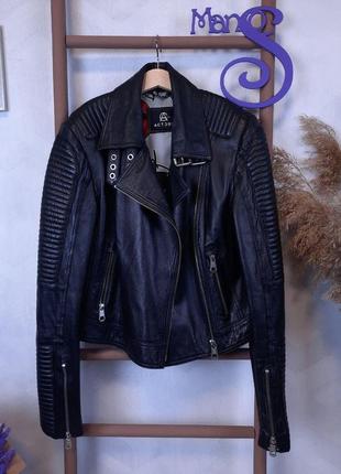 Куртка косуха жіноча actors шкіряна чорна демісезонна розмір xl (50)