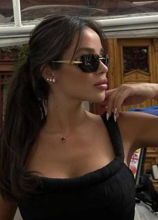 Солнцезащитные очки черные тренд 2024 очки защита uv400
