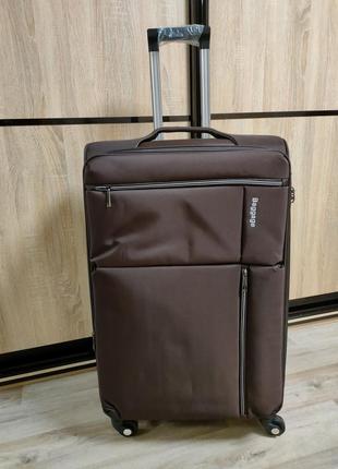 Чемодан большого размера из ткани l на колесах