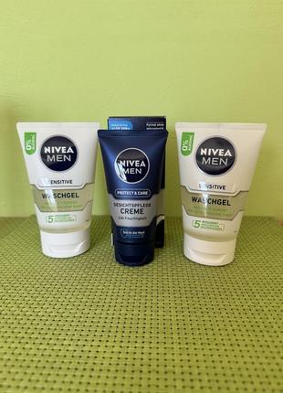 Гель для умывания nivea men sensitive washing gel