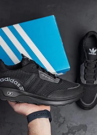 Чоловічі кросівки adidas літні сітка чорні