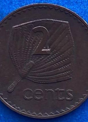 Монета острова фиджи 2 цента 1992-95 гг.