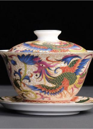 Гайвань феникс ёмкость 150 мл. посуда для чайной церемонии используется в китайской чайной традиции