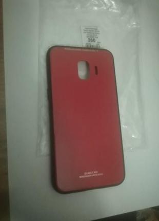 Чохол накладка glass+ border silicon для samsung galaxy j2 core 2018 sm-j260f red