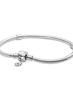 Срібний браслет для намистин пандора  із підвіскою у формі ромашки598776c01