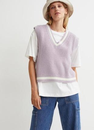 Укорочений в'язаний жилет divided by h&m етикетка