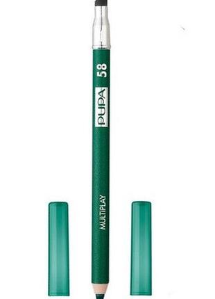 Карандаш для глаз pupa multiplay eye pencil с аппликатором 58 plastic green, 1.2 г