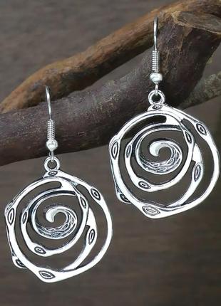 Женские серебренные винтажные серьги