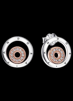 Серебряные серьги   "кольца с логотипом" 282314c01