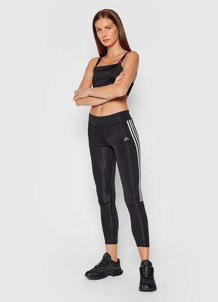 Леггинсы спортивные лосины брюки для бега running 3-stripes skinny fit adidas