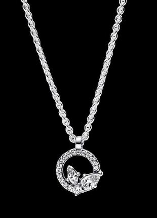 Серебряное ожерелье пандора "блестящий гербарий"