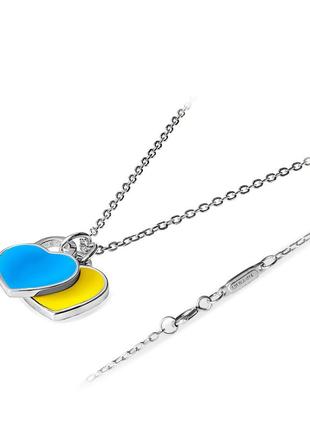 Серебряное ожерелье "с украиной в сердце"