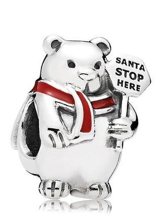 Срібна намистина пандора  "різдвяний білий ведмідь" 796466en39