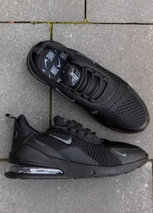 Nk142 кроссовки в стиле nike air max 270 triple black1 фото