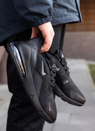 Nk142 кросівки в стиілі nike air max 270 triple black3 фото