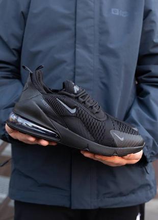 Nk142 кроссовки в стиле nike air max 270 triple black4 фото