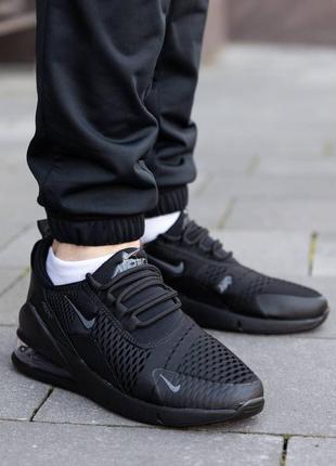 Nk142 кроссовки в стиле nike air max 270 triple black7 фото