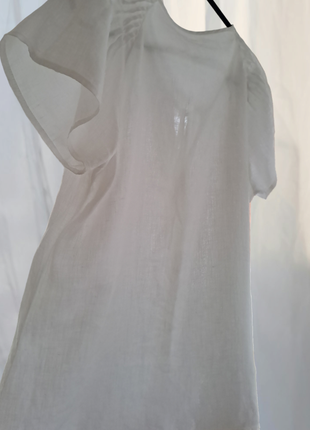 Біла лляна сорочка - блуза топ 💯 % льон