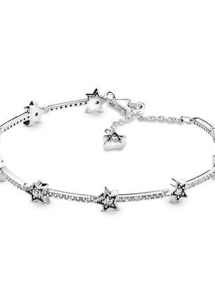 Срібний браслет для намистин пандора"сяючі зорі" 598498c01 18