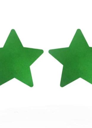 Стікіні для грудей зірочки 8 см зелений