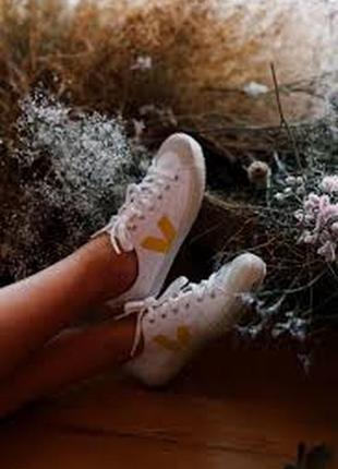 Женские белые кеды кроссовки  veja nova canvas white оригинал