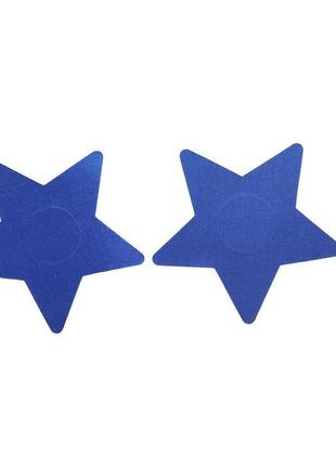 Стикини на грудь звездочки 8 см синий