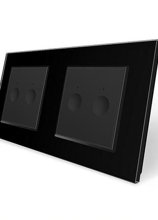 Сенсорный проходной выключатель sense 4 сенсора (2-2) livolo черный стекло (vl-c7fc2s/fc2s-4bp)