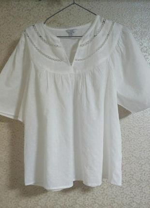 M&co актуальна літня блуза блузка прошва вишивка рішельє бренд m&co, р.18