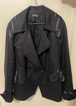 Жакет льняной черный promiss