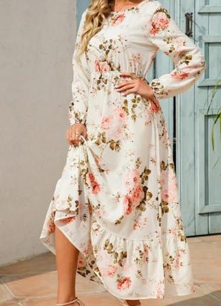 Роскошное платье с цветочным принтом италия