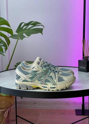 Кросівки бежеві з зеленим asics gel kahana 8 ‘beige green’