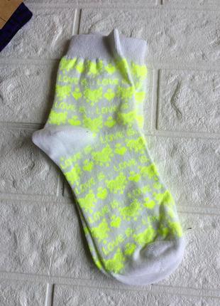 Шкарпетки гладь р.37-40(23-25) носки високі неон україна