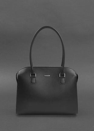 Женская кожаная сумка черный краст business