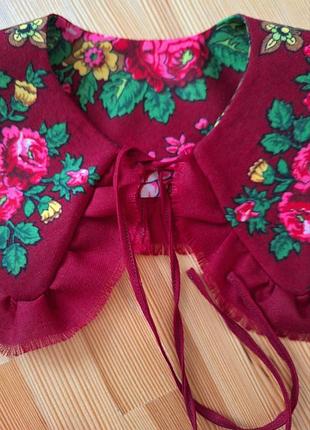 Съемный воротник воротничок в украинском народном стиле накладной терновой...