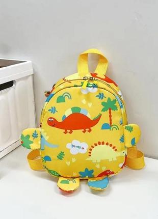 Дитячий невеликий рюкзак з динозаврами, жовтий