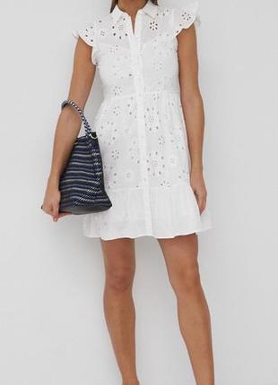 Pennyblack шикарное 100% хлопковое платье цвет белый mini расклешённая.
