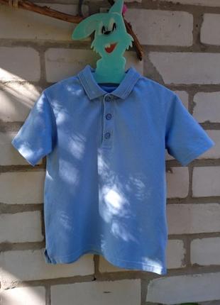 Футболка поло голубая