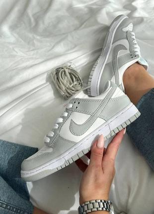 Кроссовки nike dunk white grey