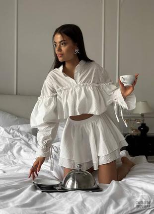 Костюм модный юбка + рубашка