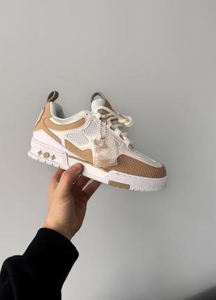 Женские кроссовки louis vuitton skate sneaker beige white