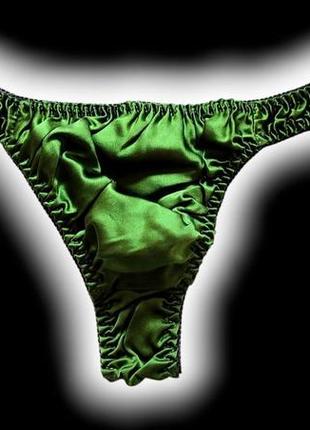 100% натуральный шелк мужские стринги шелковые трусики зеленые трусы салатовые изумруд изумрудные атласные silk seta seda